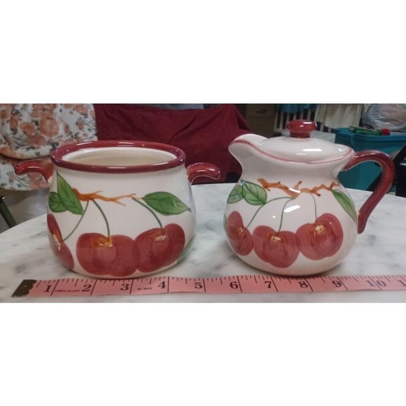 Apple Pitcher and Crock Each about 4" x 4" Decorative or Functional Ceramic - Picture 1 of 3